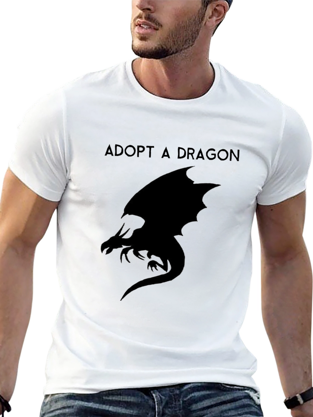 Adopt A Dragon Graphic T-Shirt - Black