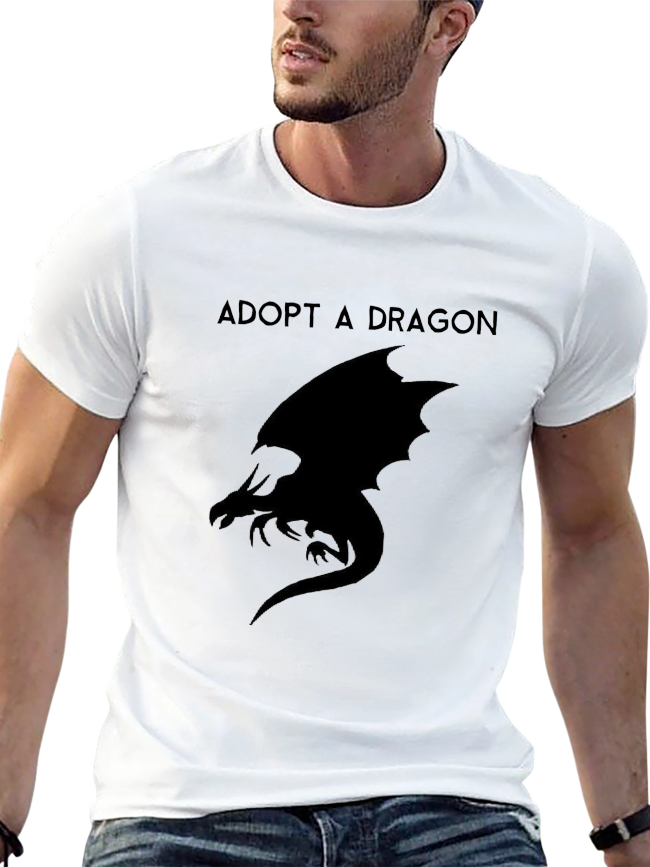 Adopt A Dragon Graphic T-Shirt - Black