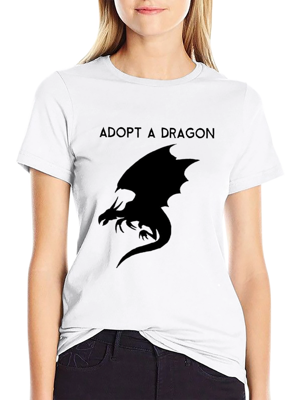Adopt A Dragon Graphic T-Shirt - Black