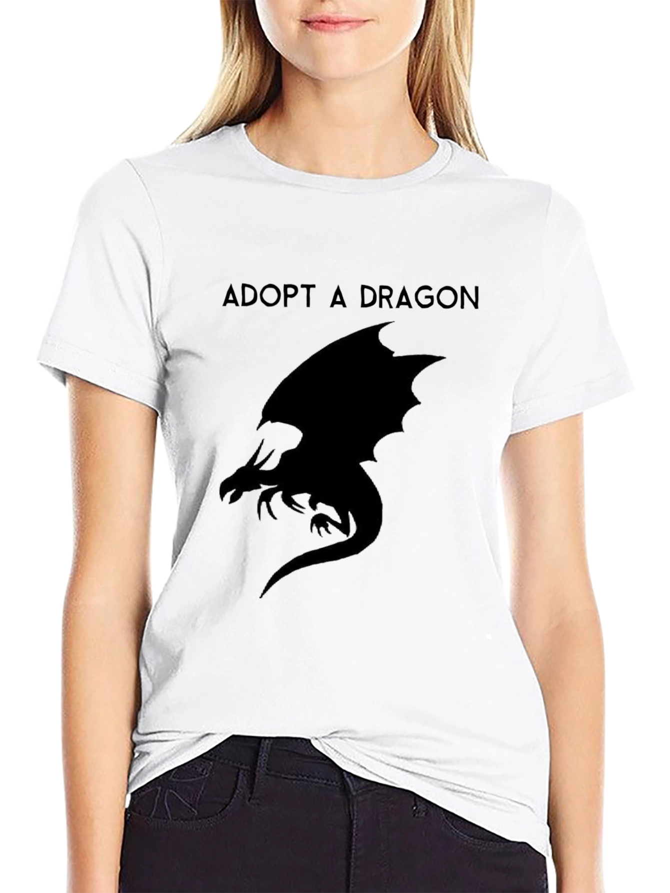 Adopt A Dragon Graphic T-Shirt - Black