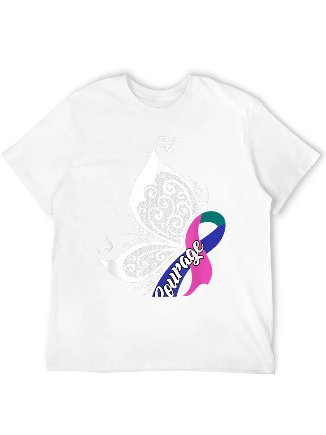 Courage Butterfly Ribbon Graphic Tee