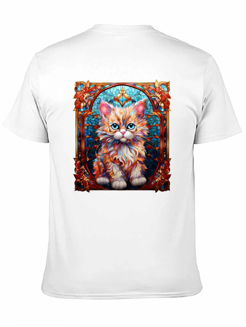 Stained Glass Cat Art T-Shirt