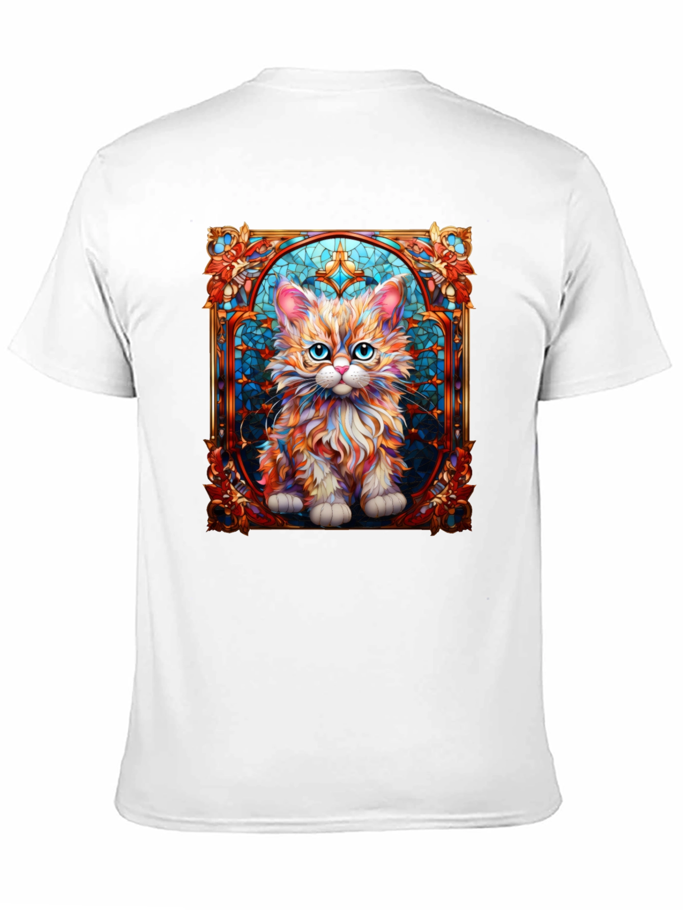 Stained Glass Cat Art T-Shirt
