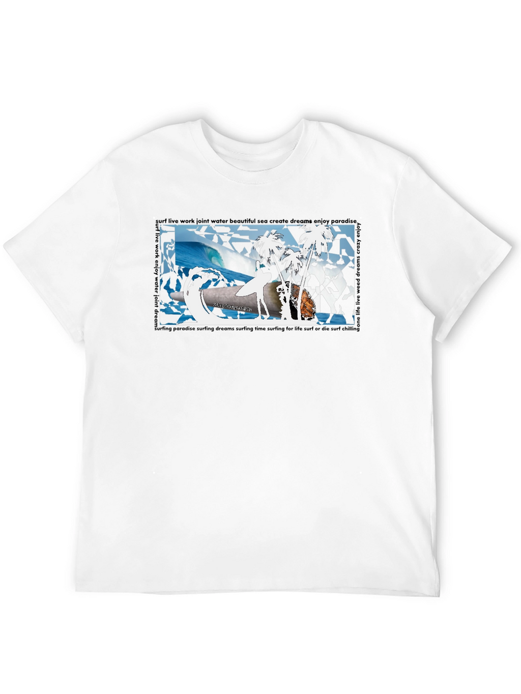 Surfing Paradise Black T-Shirt