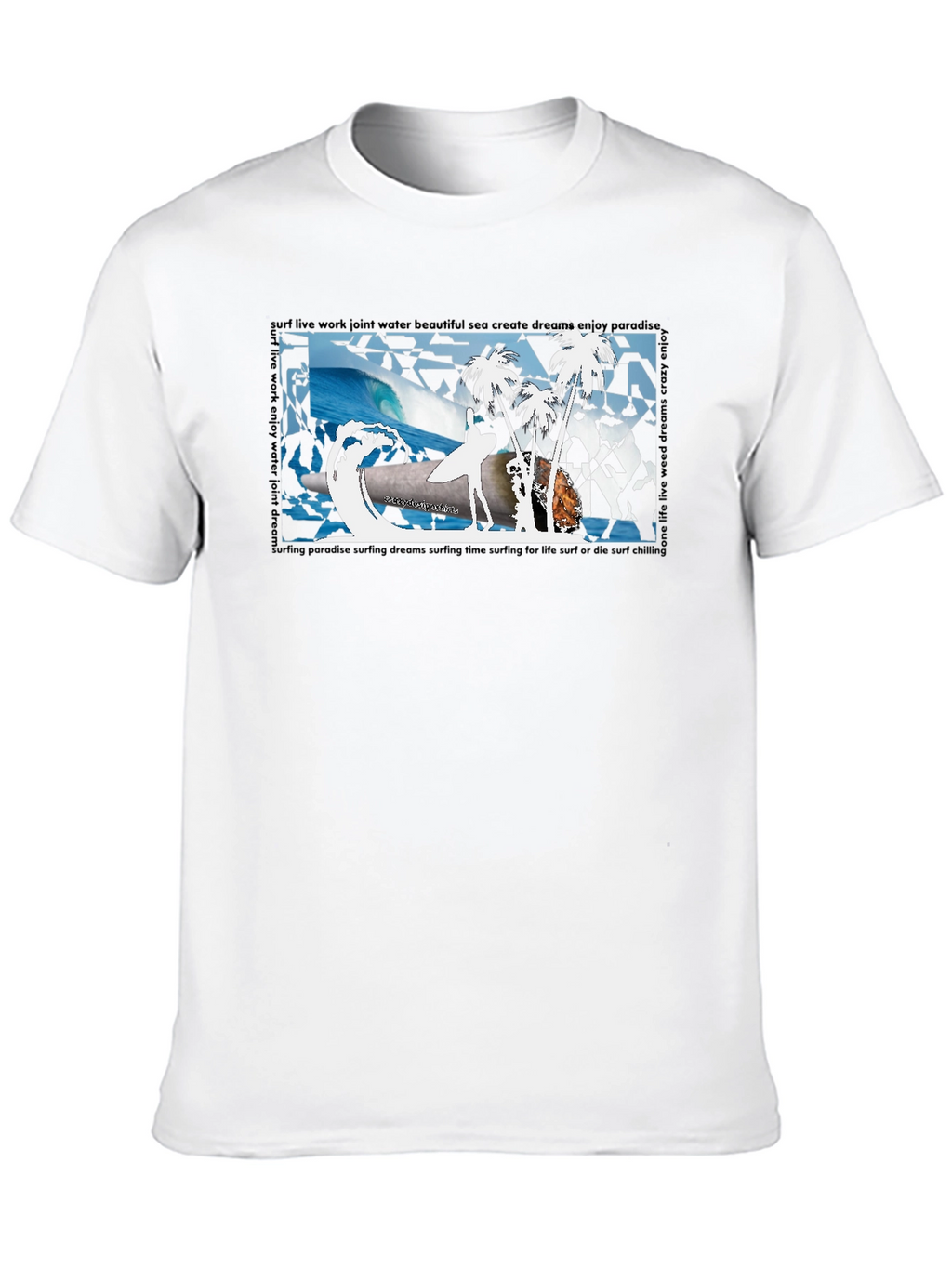 Surfing Paradise Black T-Shirt
