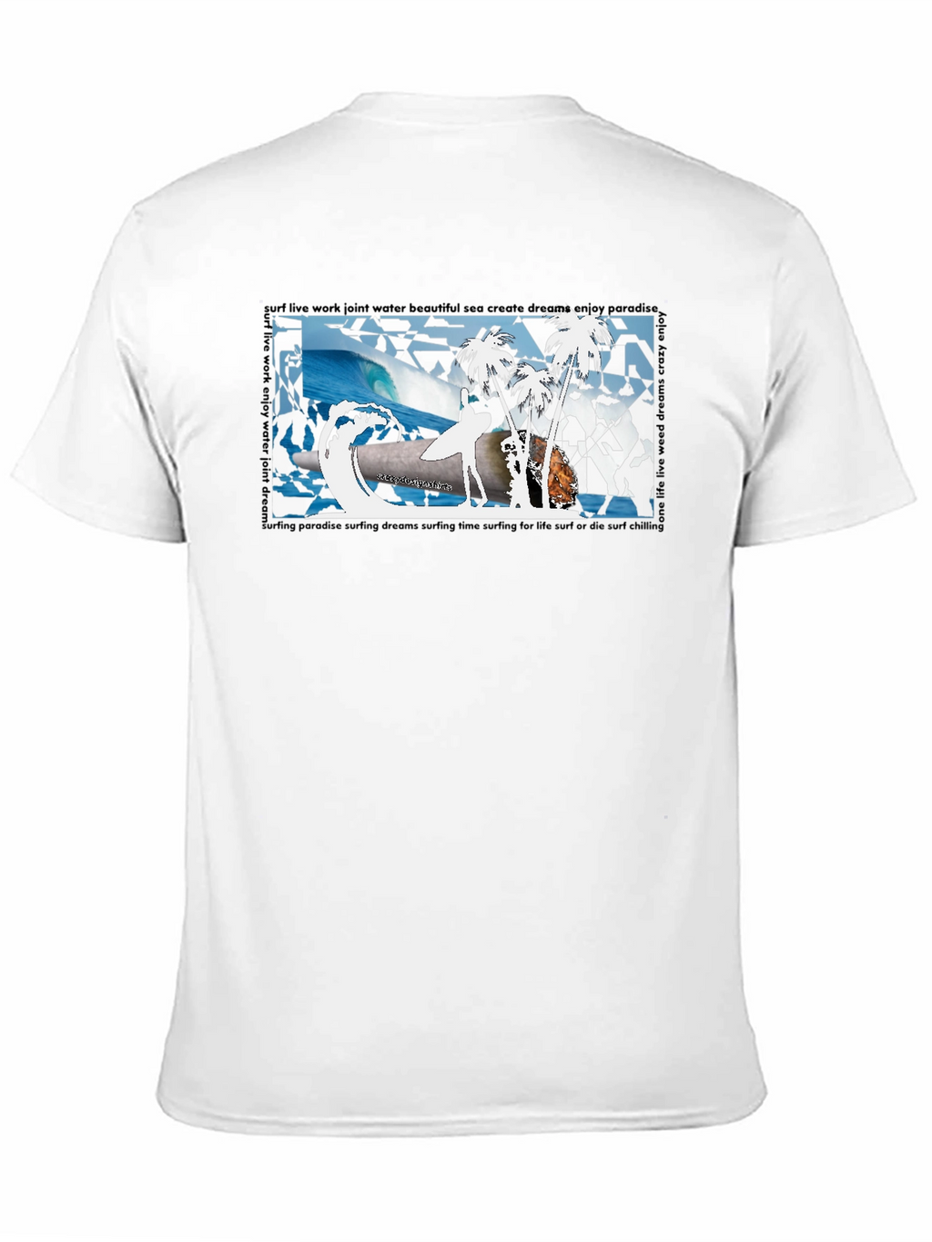 Surfing Paradise Black T-Shirt