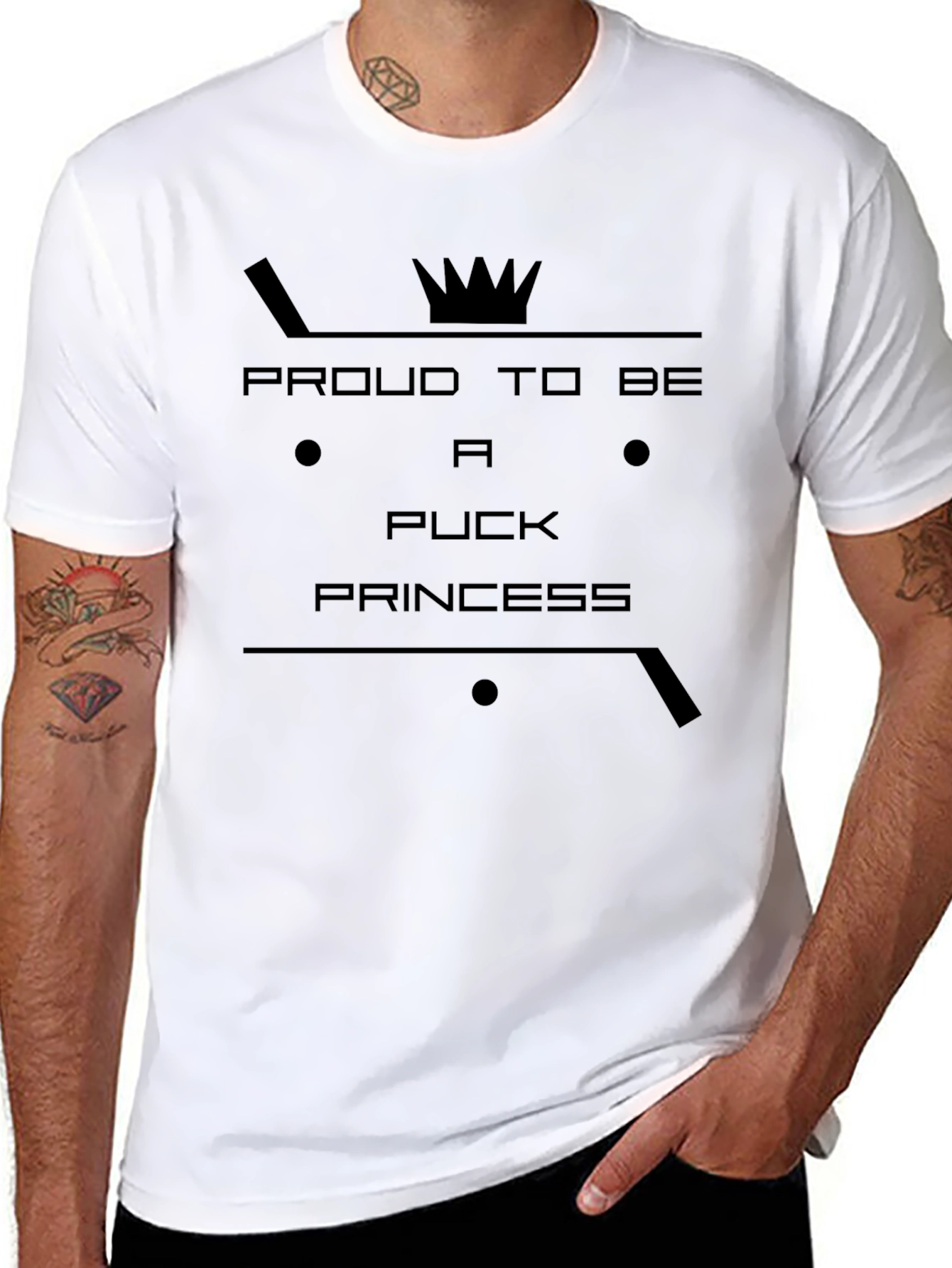 Puck Princess T-Shirt: Hockey Crown Tee
