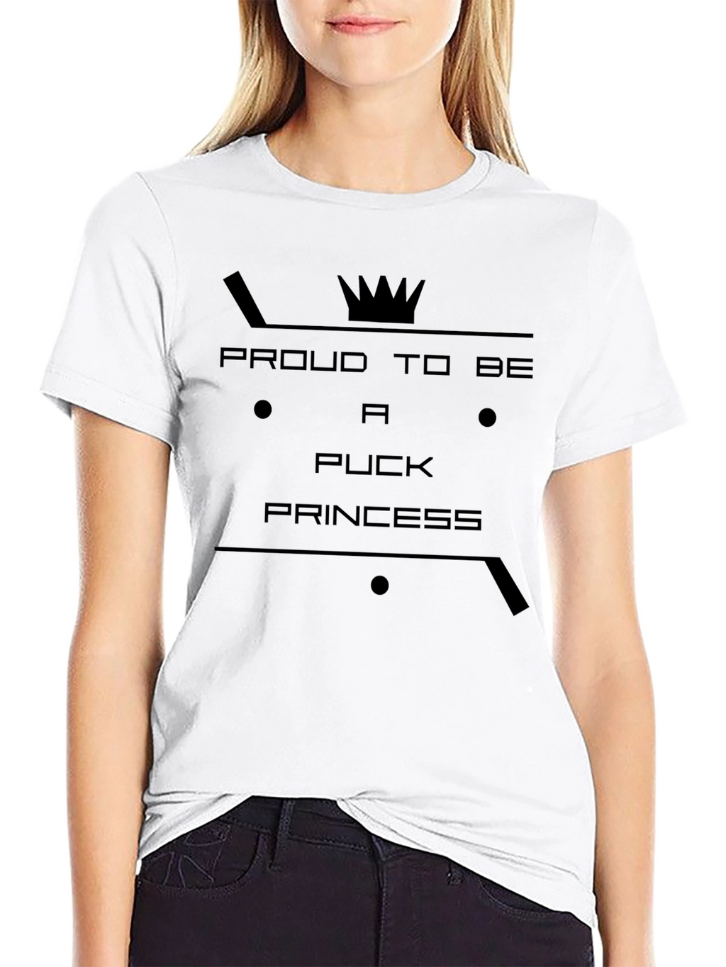 Puck Princess T-Shirt: Hockey Crown Tee