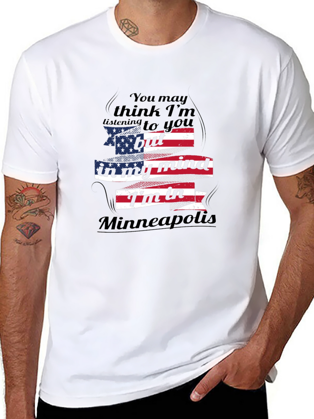 Minneapolis Mind T-Shirt - Patriotic USA Flag Design