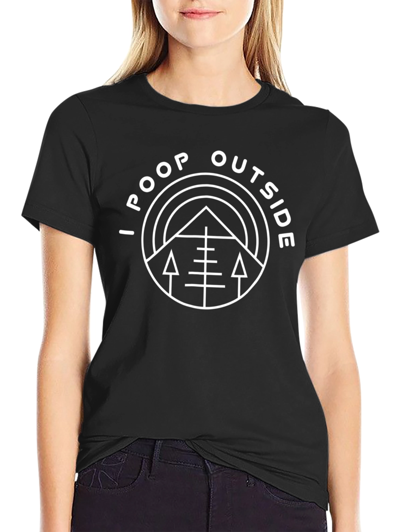 I Poop Outside Graphic Tee - Black Crew Neck T-Shirt