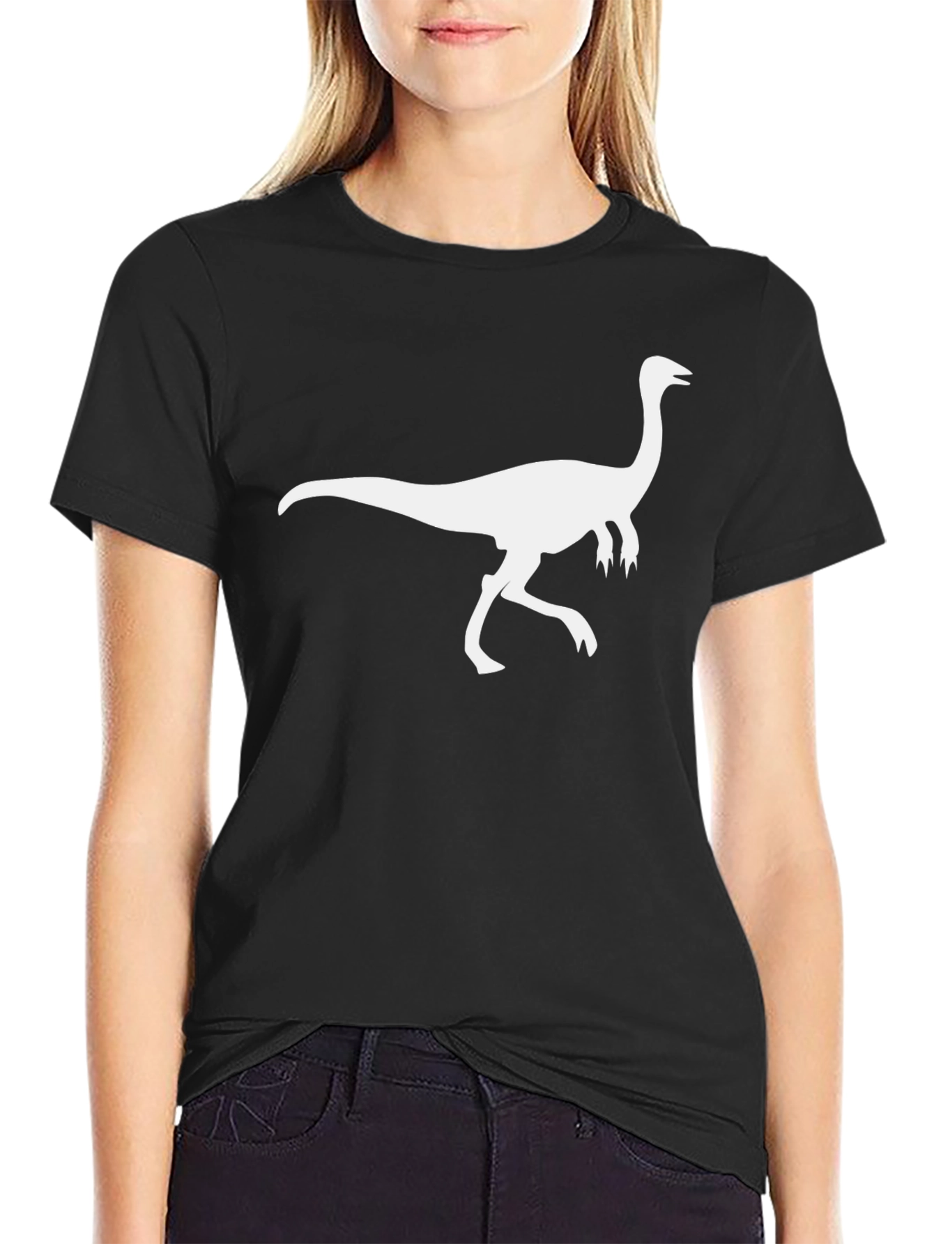 Dinosaur Graphic Tee - Black Cotton T-Shirt