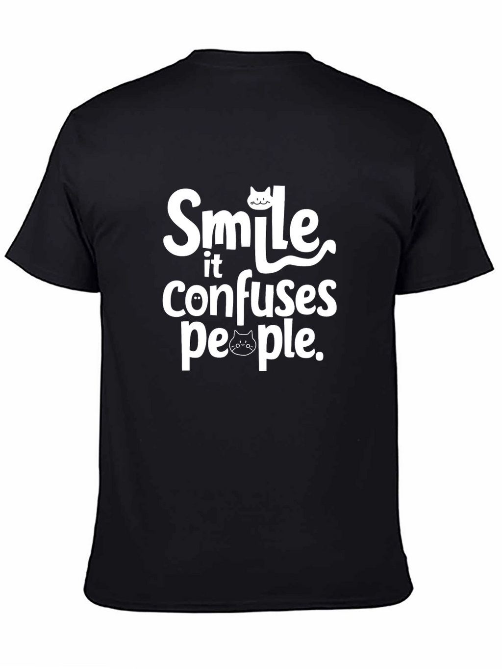 Smile Confuses People Black T-Shirt