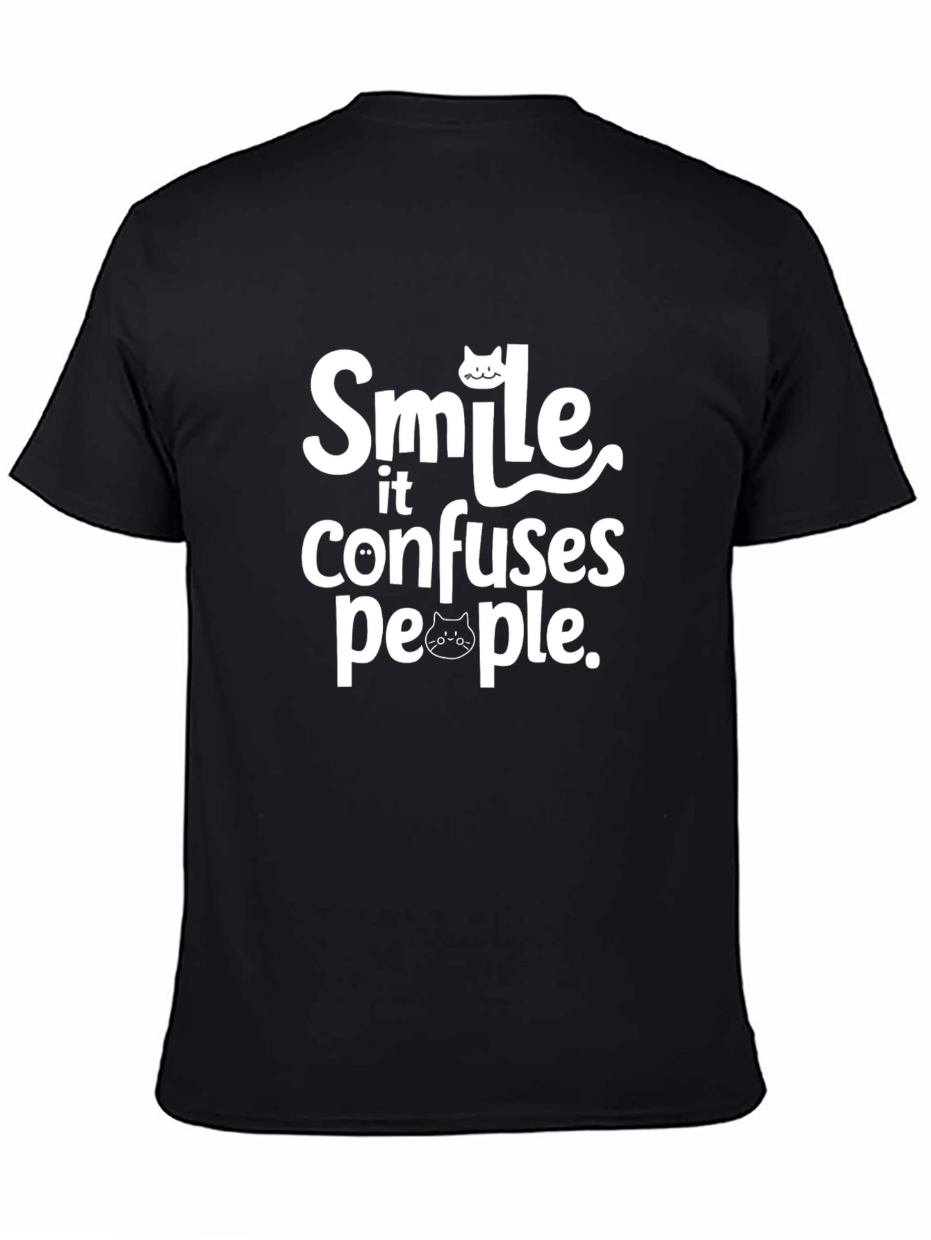 Smile Confuses People Black T-Shirt