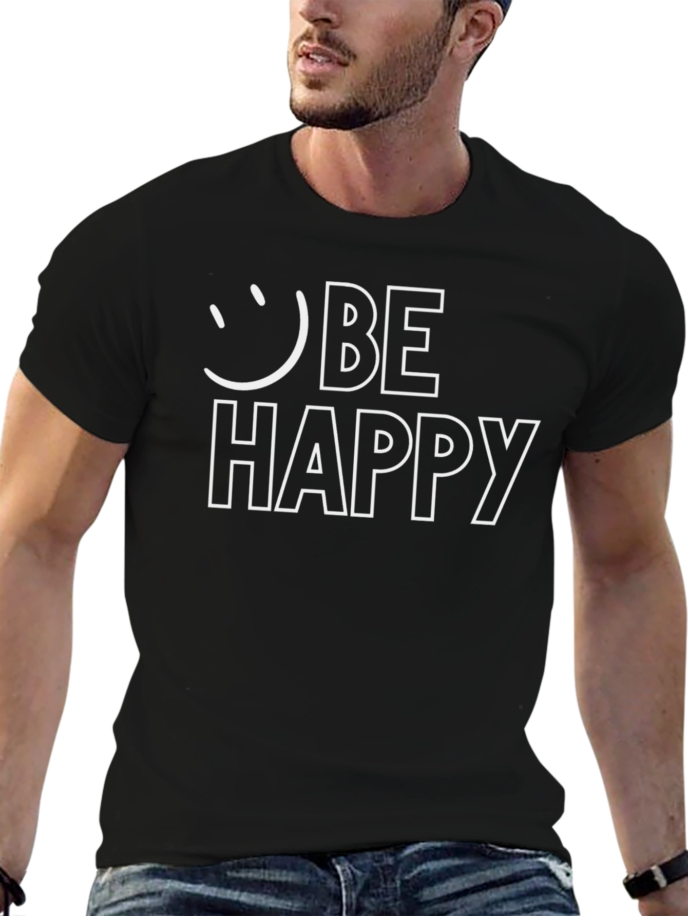 Be Happy Graphic T-Shirt - Stylish Comfort