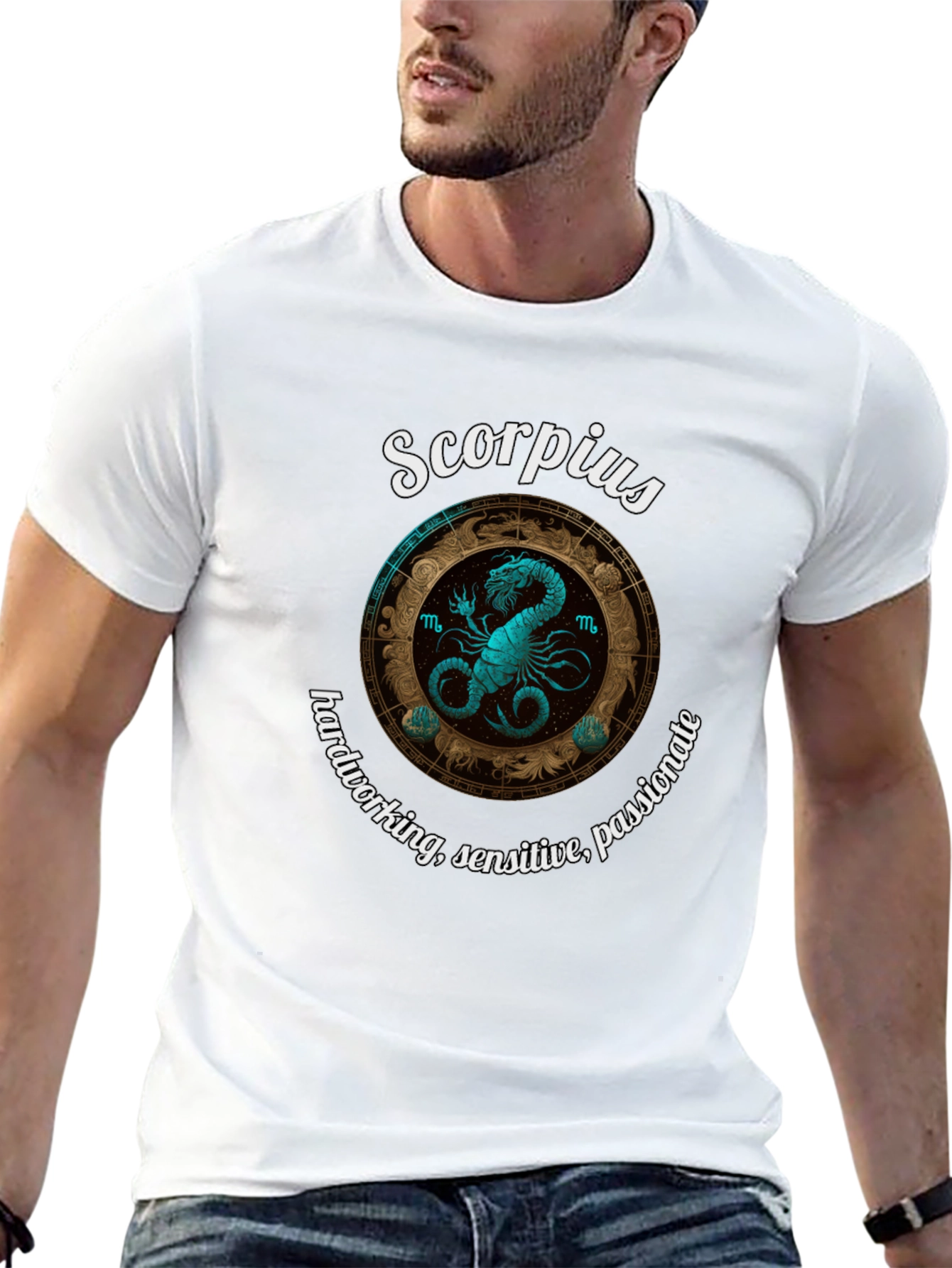 Scorpio Zodiac T-Shirt: Hardworking Sensitive Passionate Design