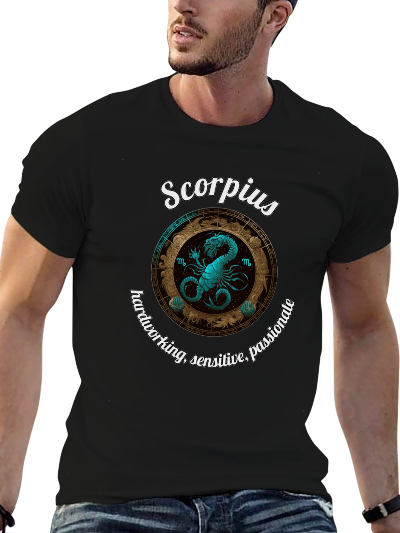 Scorpio Zodiac T-Shirt: Hardworking Sensitive Passionate Design