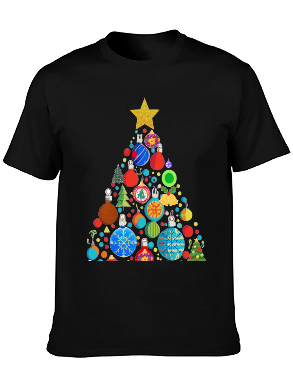 Festive Christmas Ornament Tree Graphic Tee
