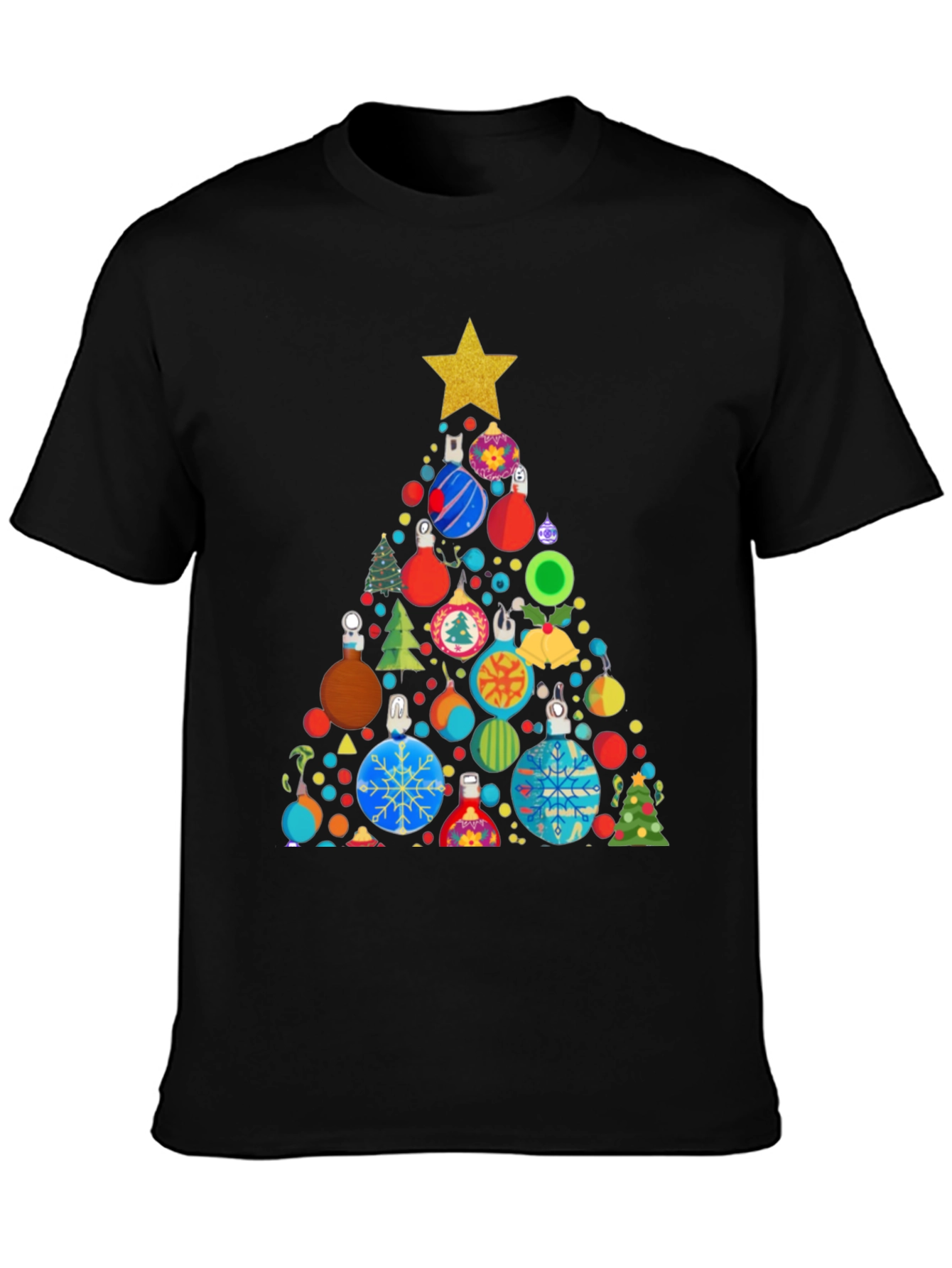 Festive Christmas Ornament Tree Graphic Tee