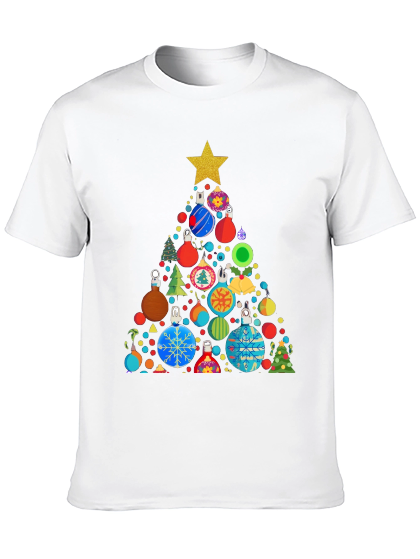 Festive Christmas Ornament Tree Graphic Tee