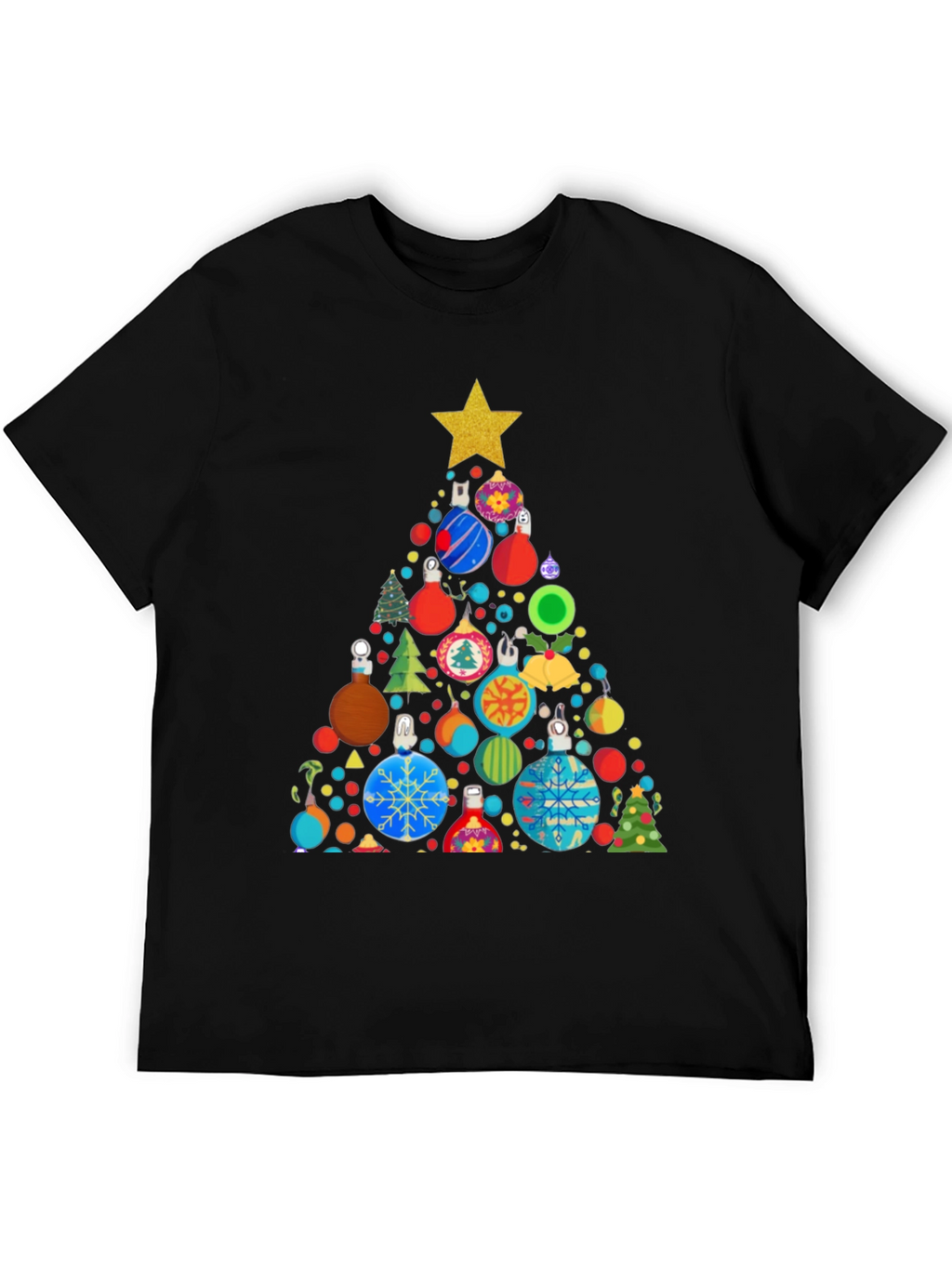 Festive Christmas Ornament Tree Graphic Tee