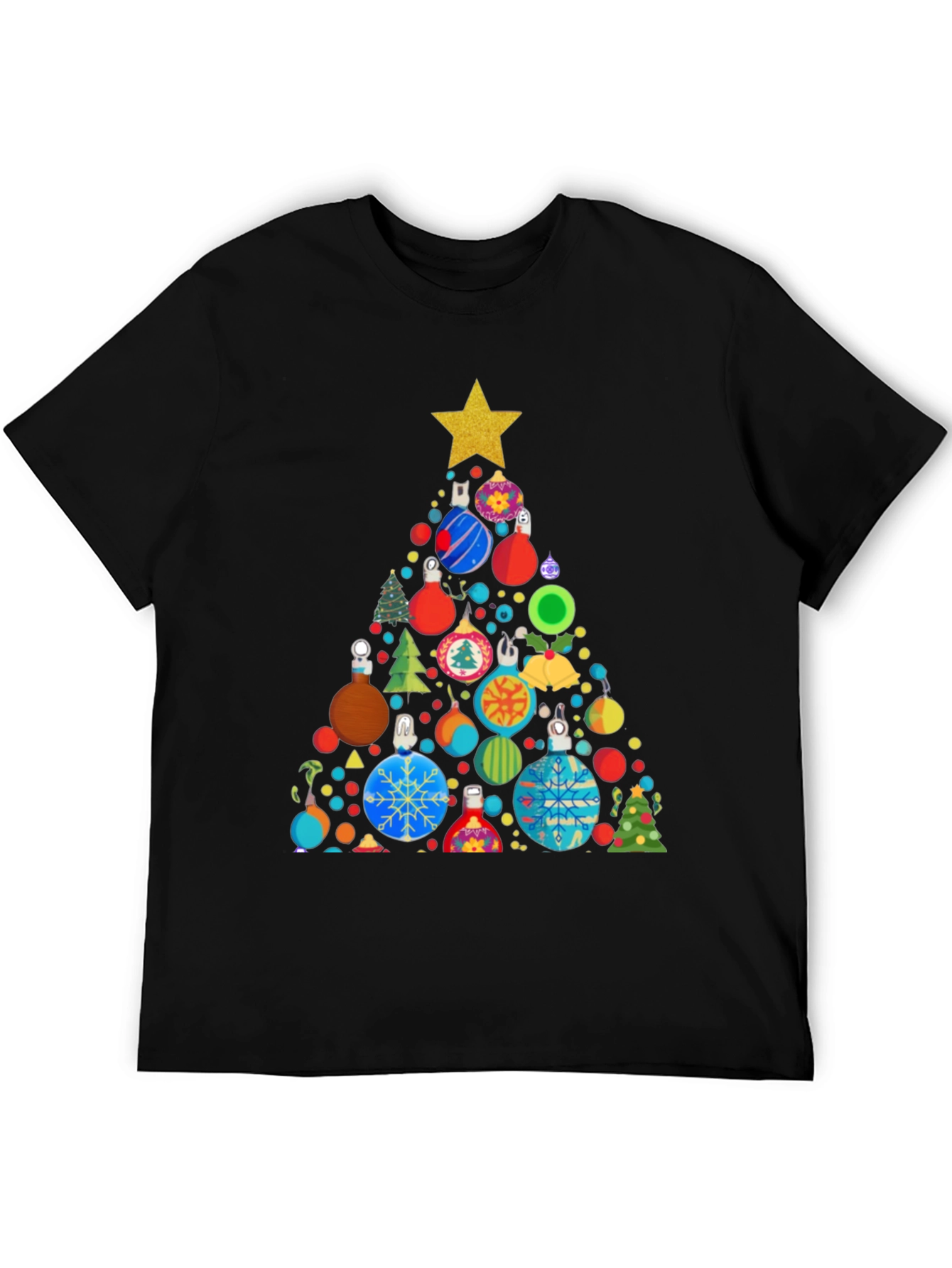 Festive Christmas Ornament Tree Graphic Tee