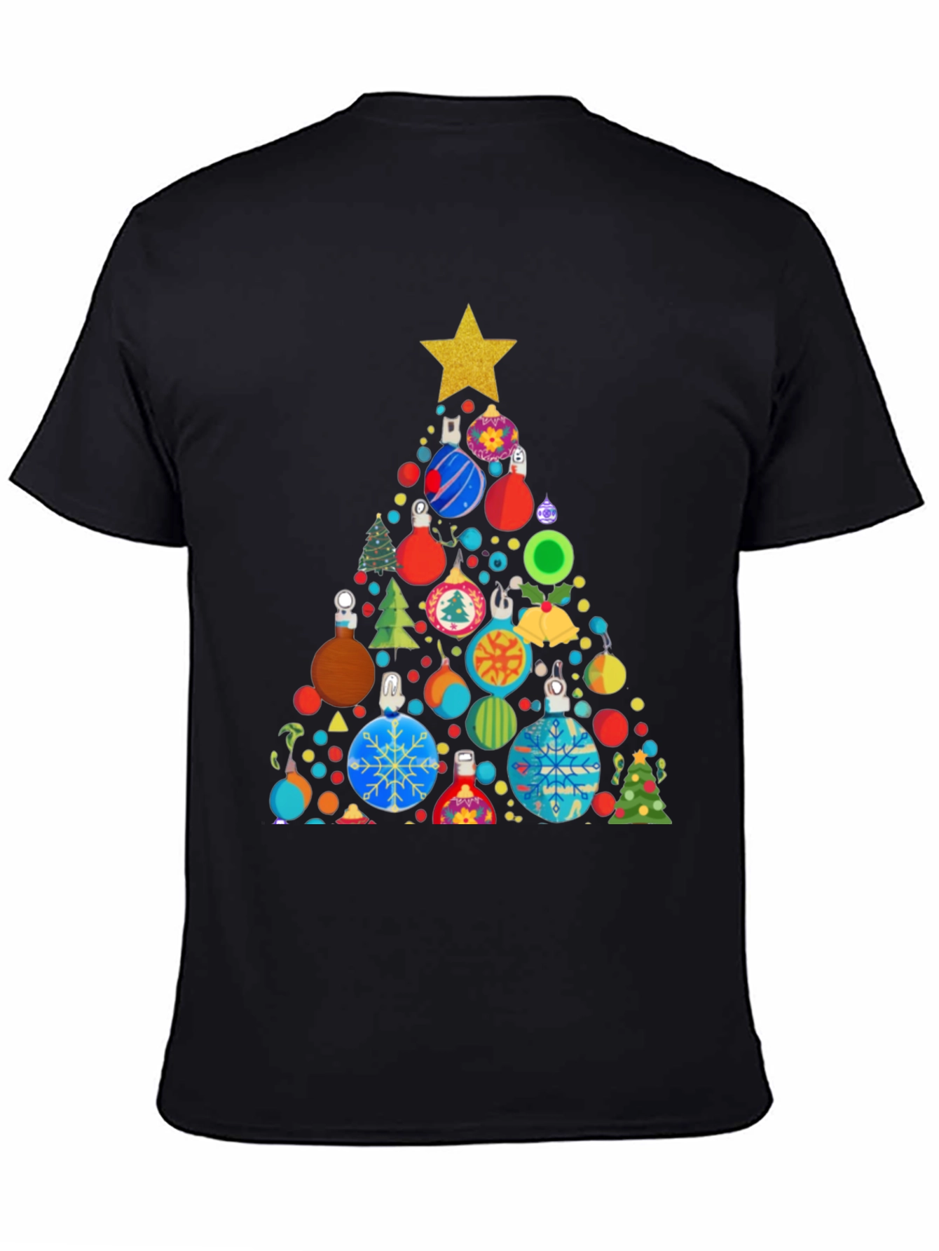 Festive Christmas Ornament Tree Graphic Tee