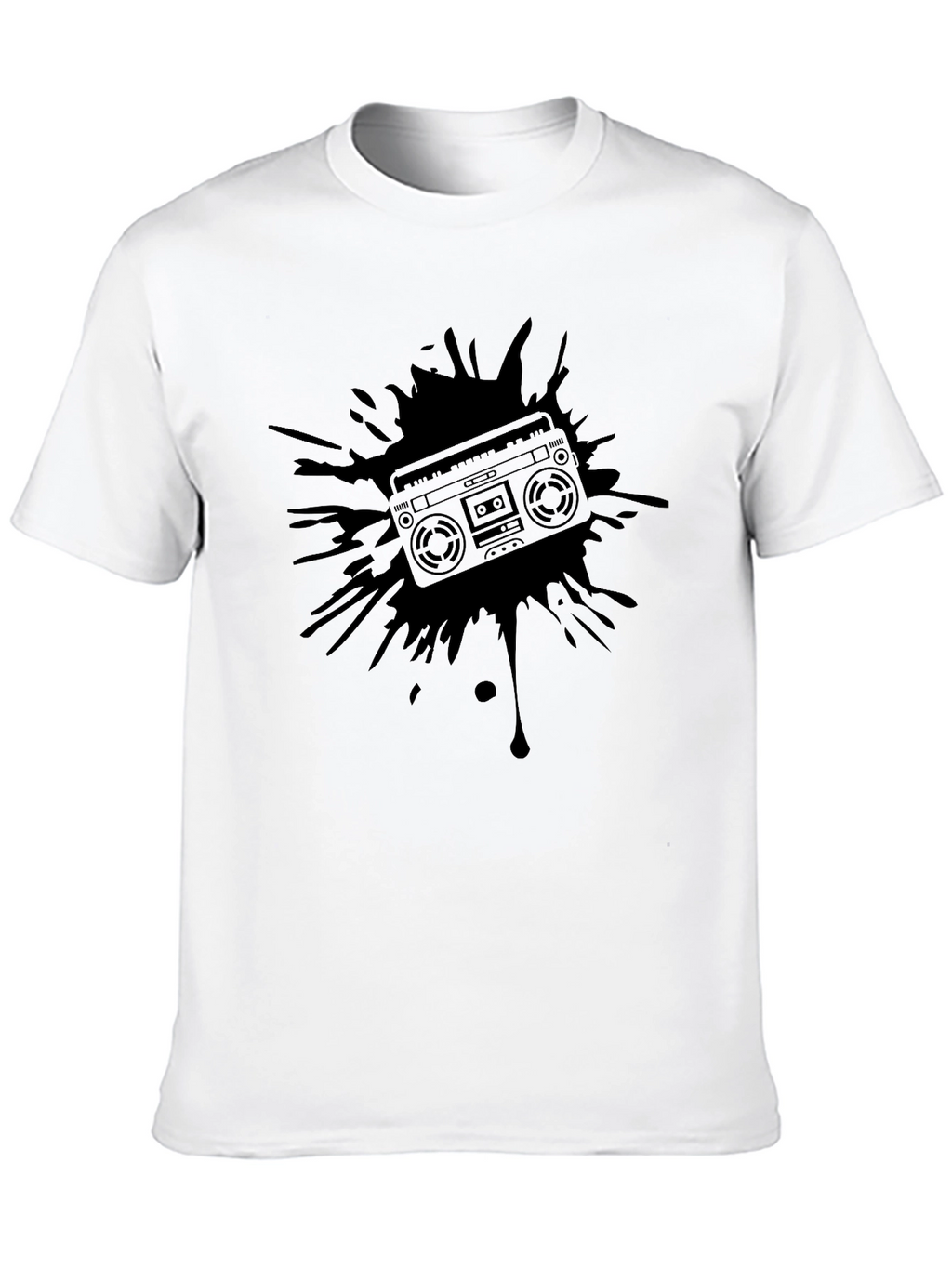 Retro Boombox Splash Graphic T-Shirt