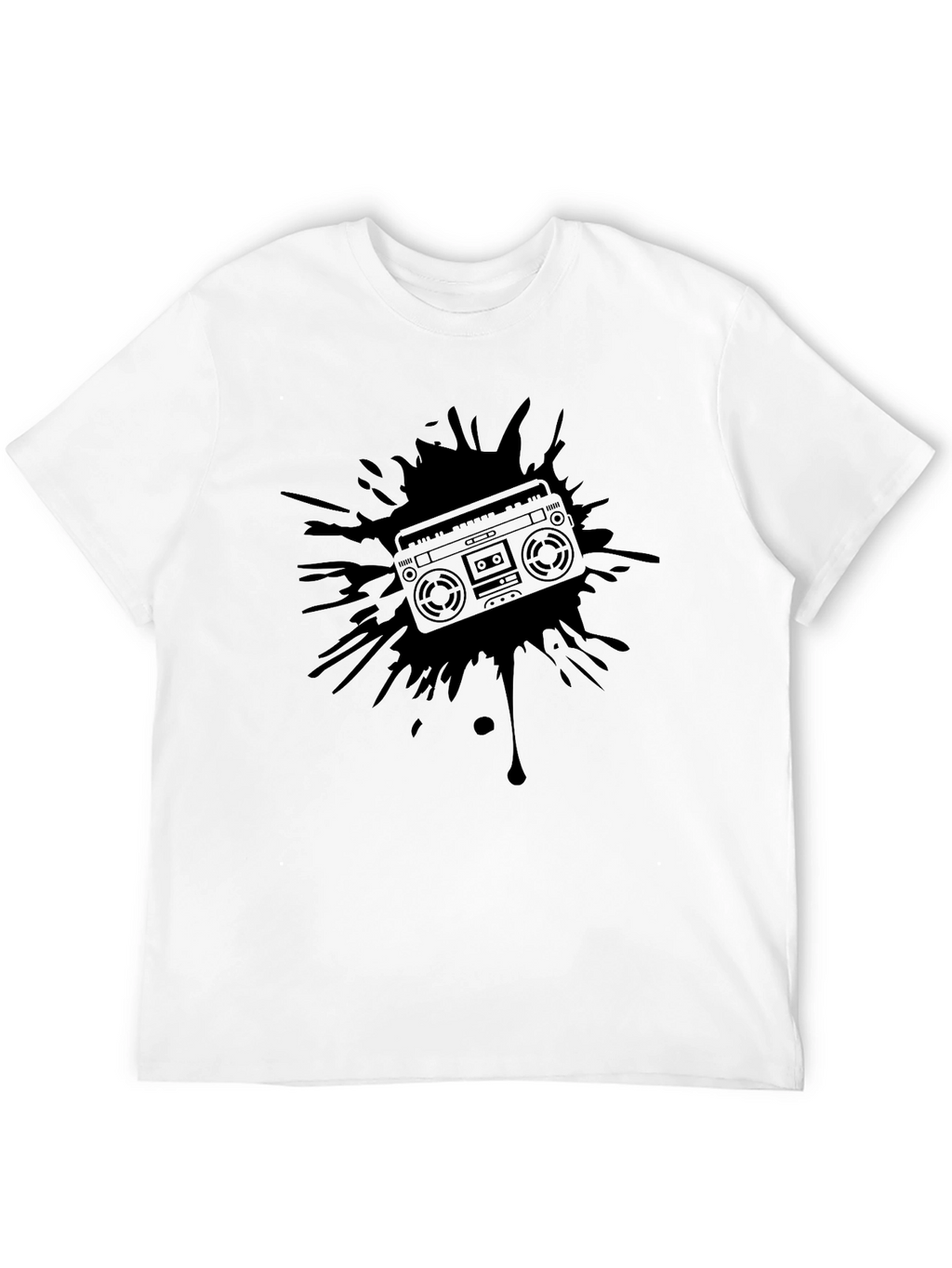 Retro Boombox Splash Graphic T-Shirt