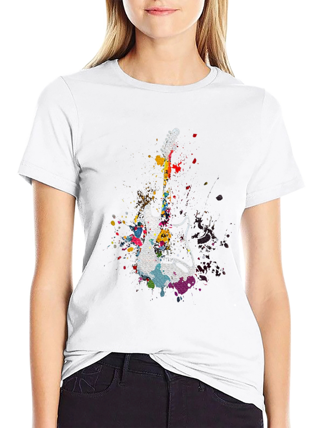 Guitar Splatter T-Shirt - Music Lover Tee