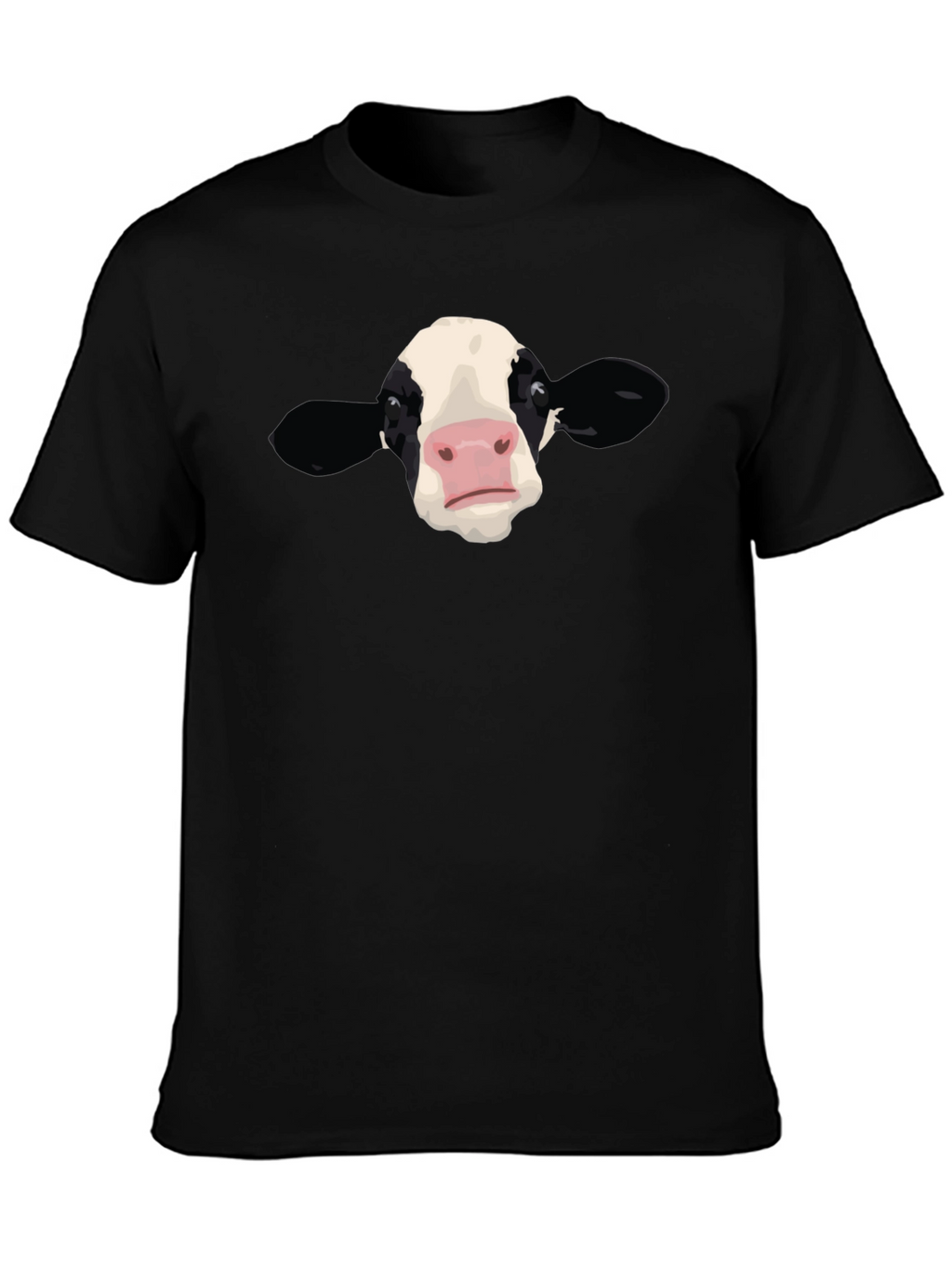 Cow Face Graphic Black T-Shirt