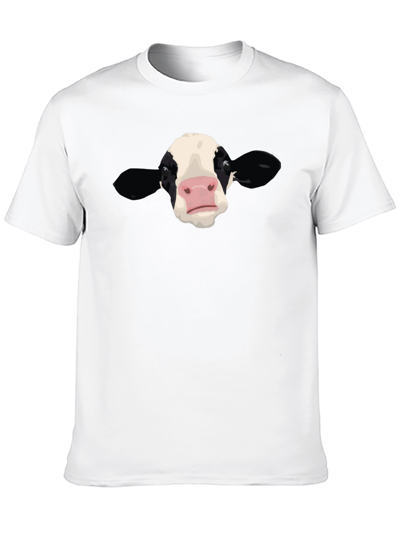 Cow Face Graphic Black T-Shirt