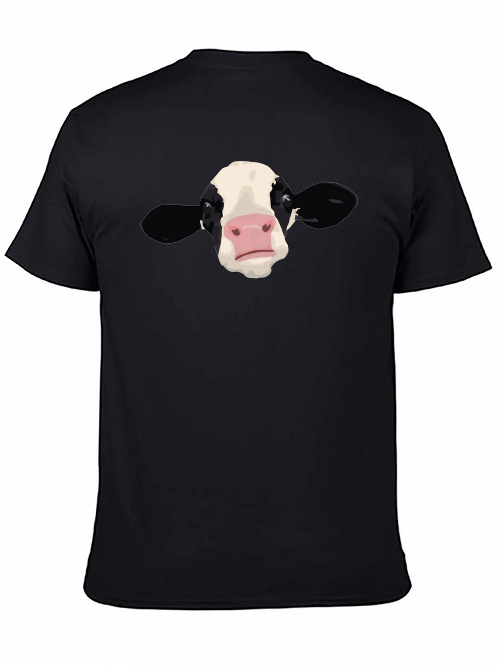 Cow Face Graphic Black T-Shirt