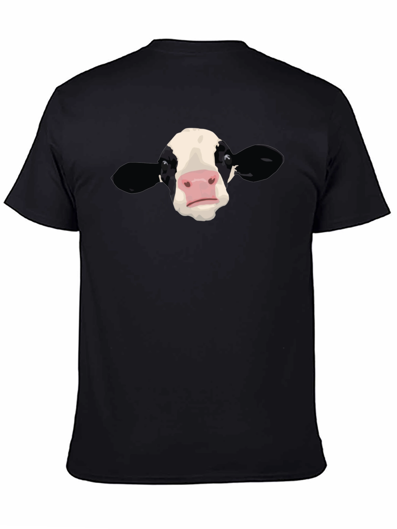 Cow Face Graphic Black T-Shirt
