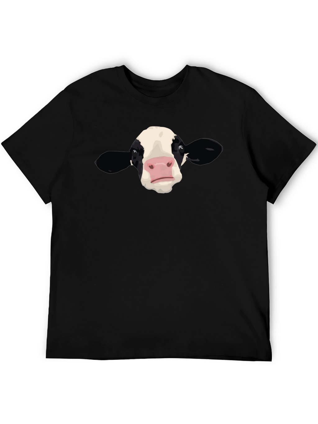 Cow Face Graphic Black T-Shirt