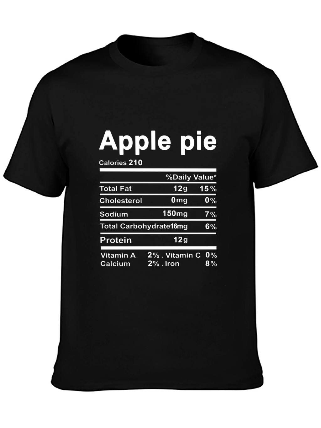 Apple Pie Nutrition Facts Novelty T-Shirt