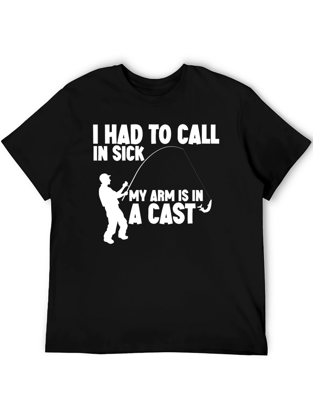 Fishing Arm Cast Funny Graphic T-Shirt