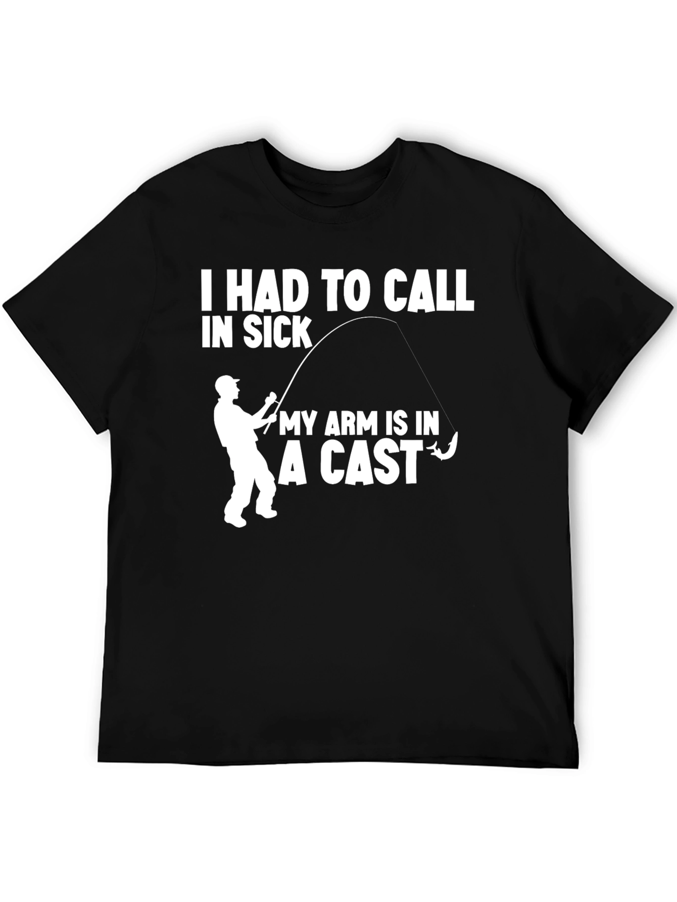Fishing Arm Cast Funny Graphic T-Shirt