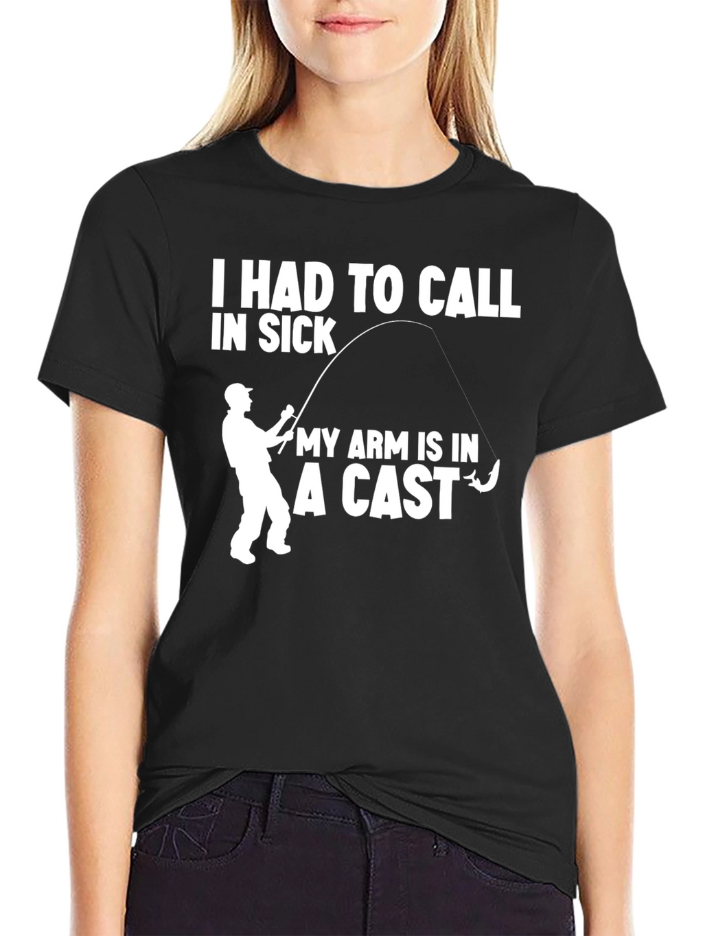 Fishing Arm Cast Funny Graphic T-Shirt