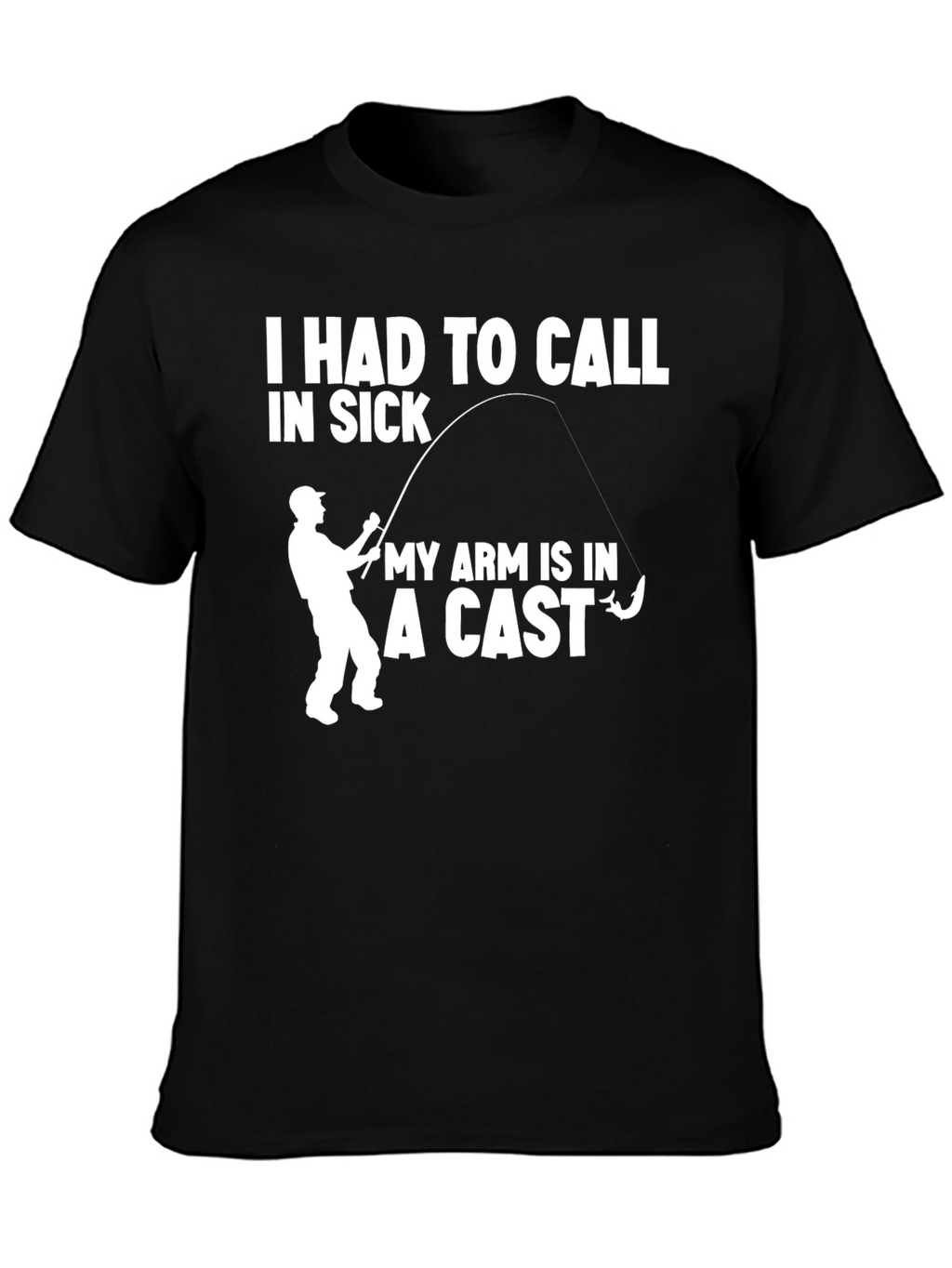 Fishing Arm Cast Funny Graphic T-Shirt