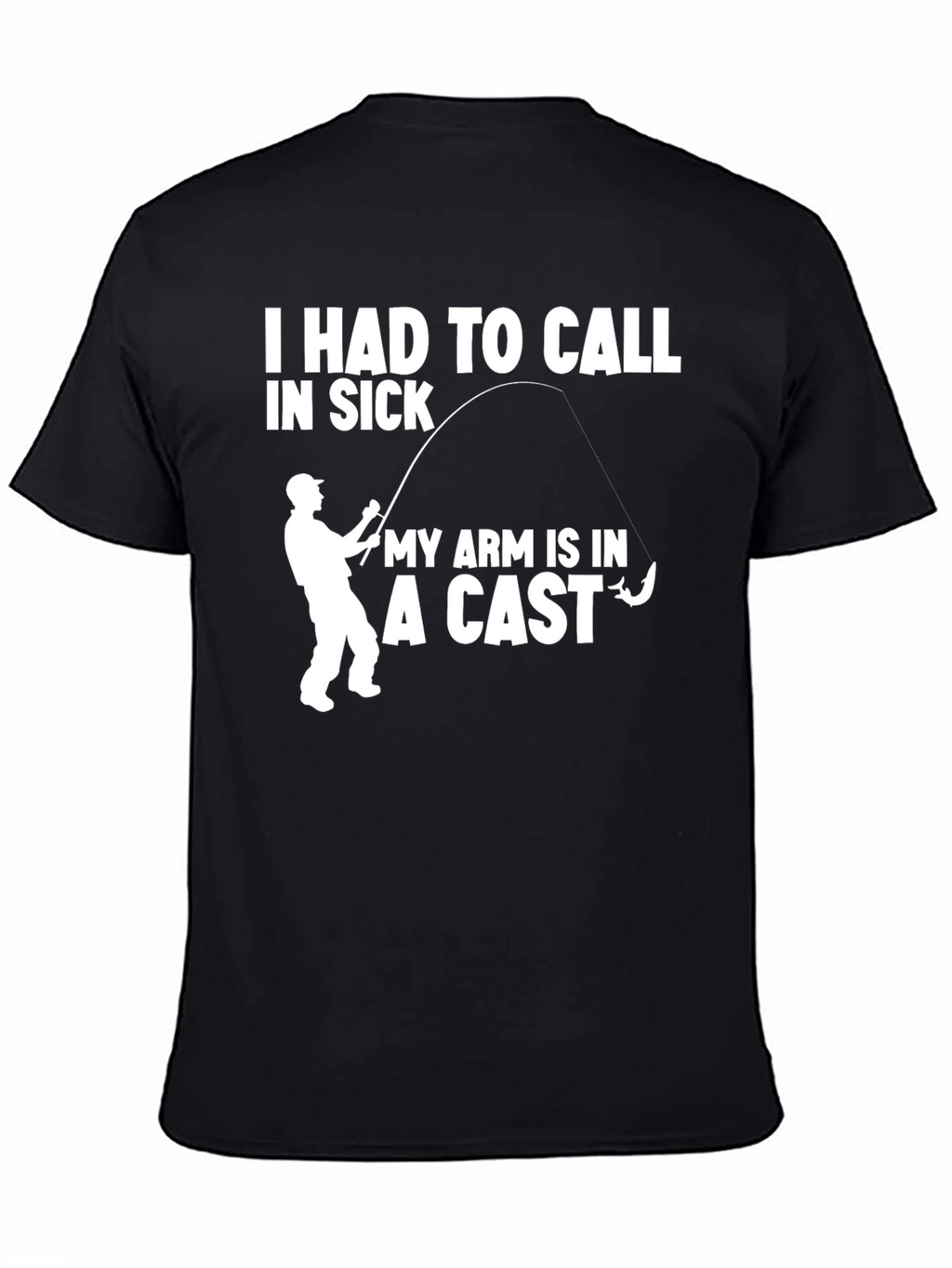 Fishing Arm Cast Funny Graphic T-Shirt
