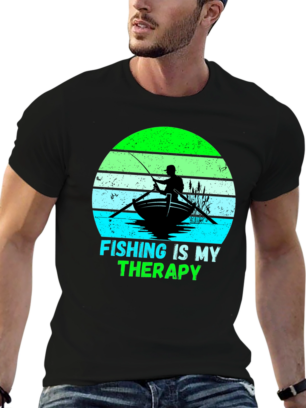 Fishing Is My Therapy Graphic T-Shirt