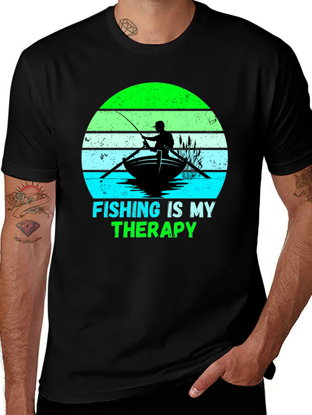 Fishing Is My Therapy Graphic T-Shirt