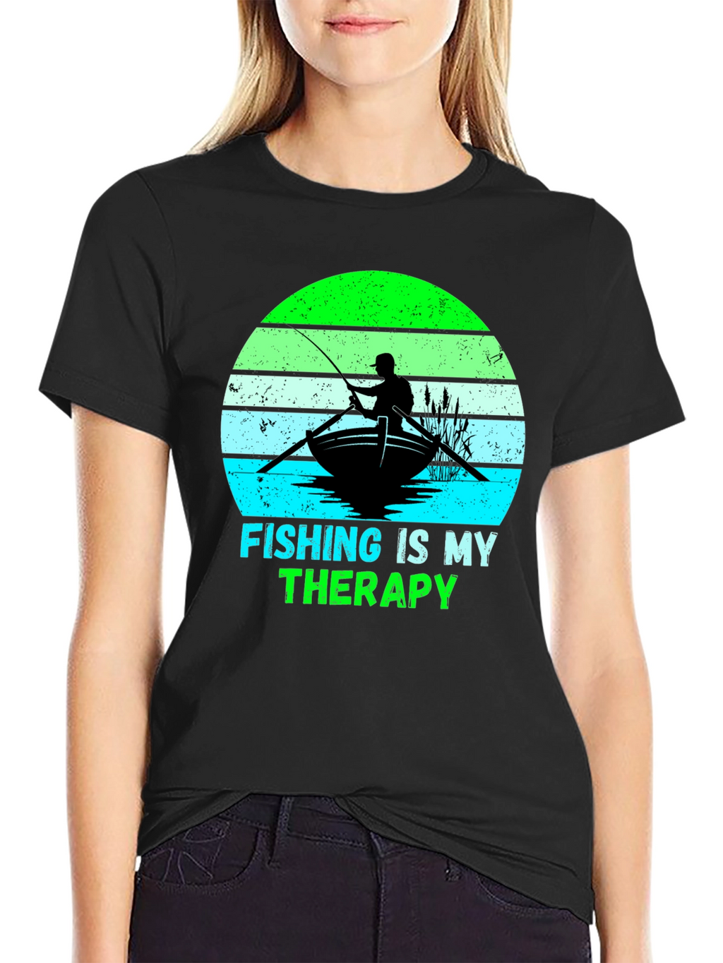 Fishing Is My Therapy Graphic T-Shirt