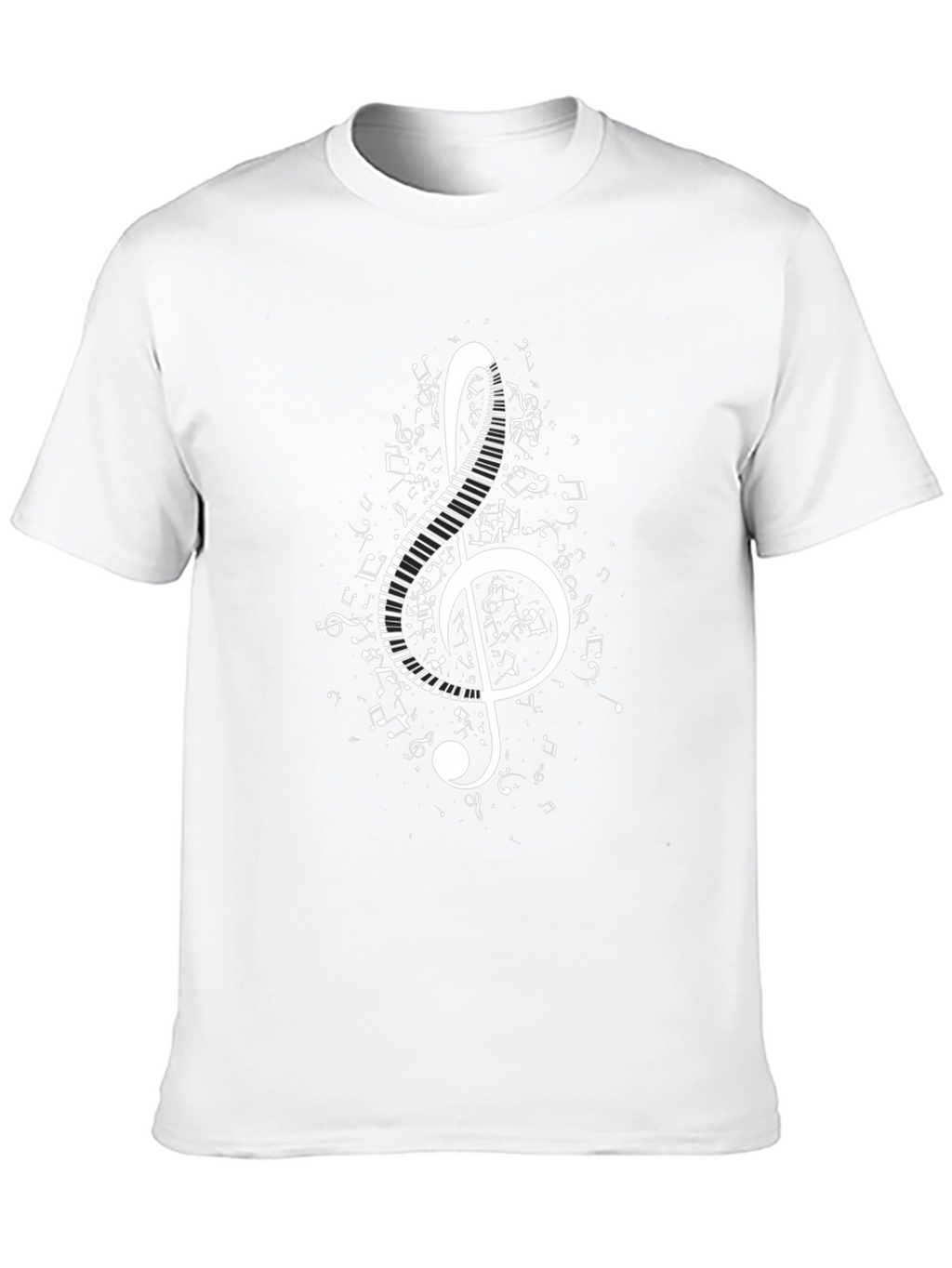 Musical Treble Clef Piano Keys Graphic T-Shirt