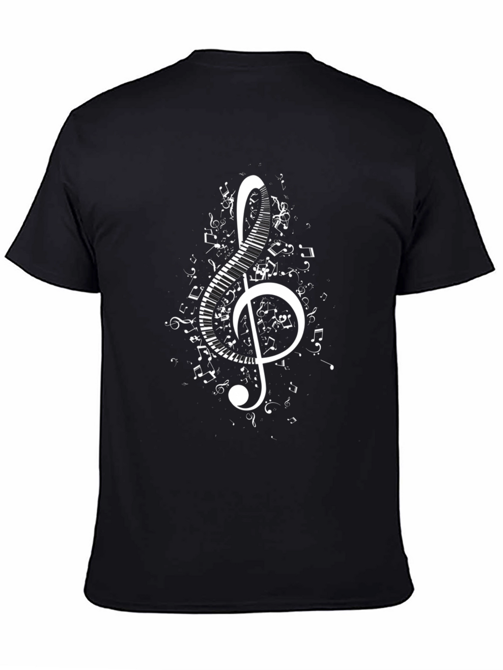 Musical Treble Clef Piano Keys Graphic T-Shirt