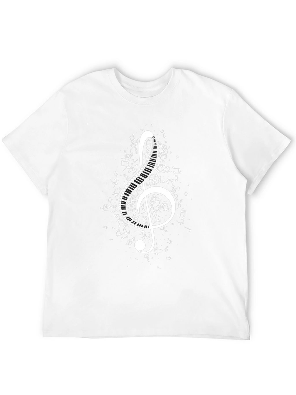 Musical Treble Clef Piano Keys Graphic T-Shirt