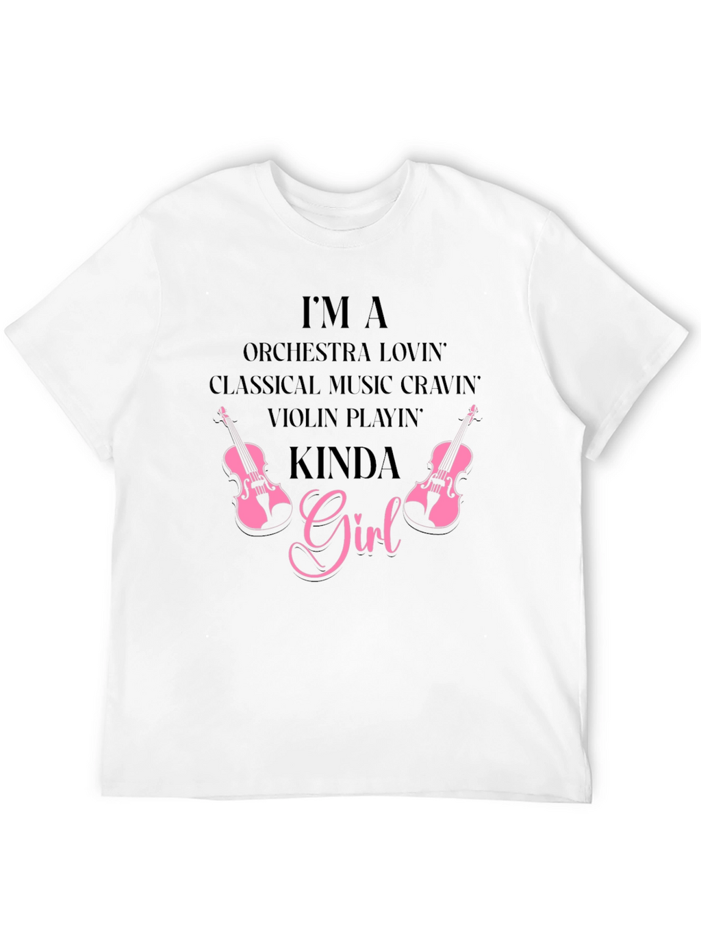 Orchestra Music Violin Girl Black Tee
