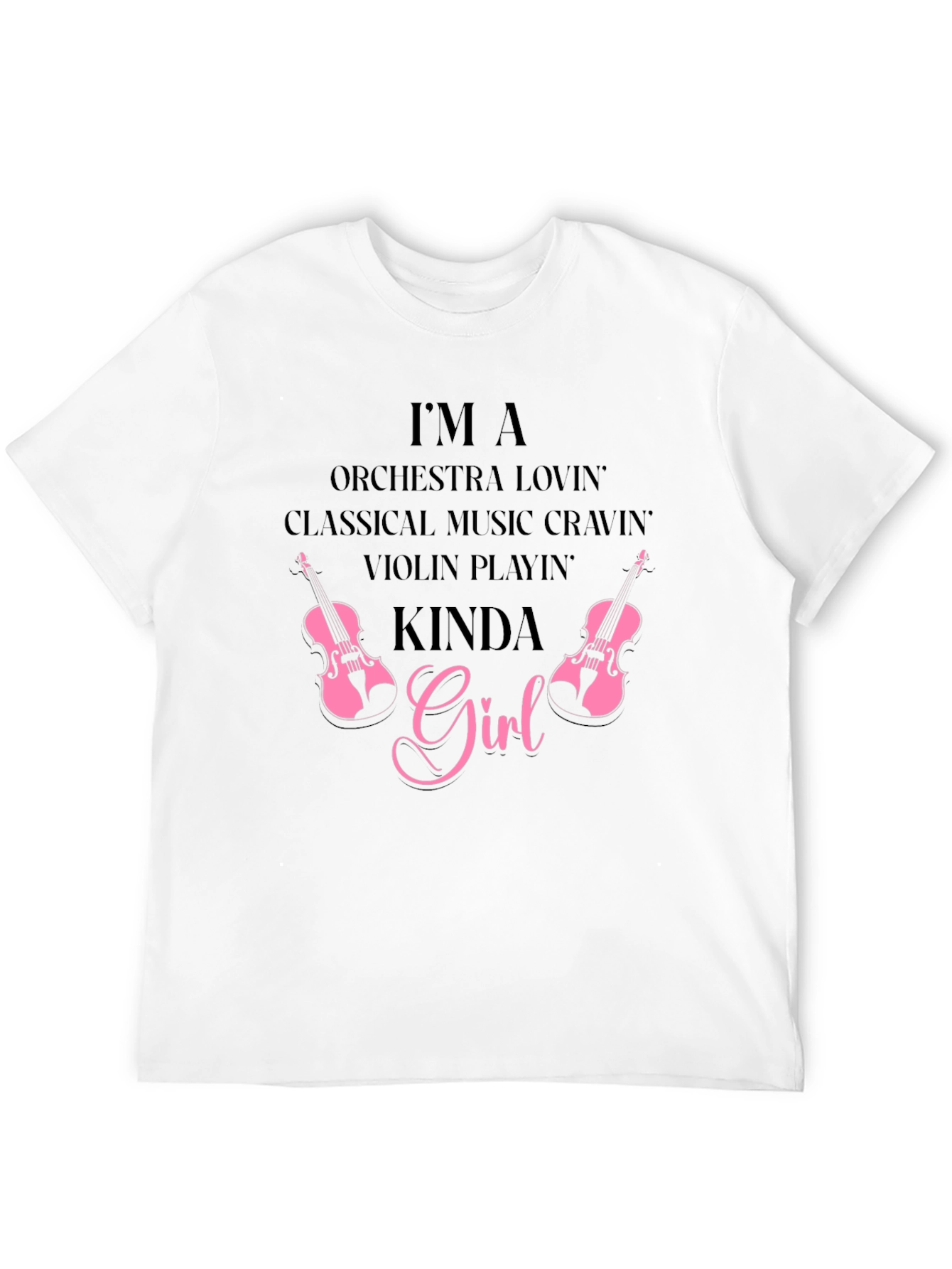 Orchestra Music Violin Girl Black Tee