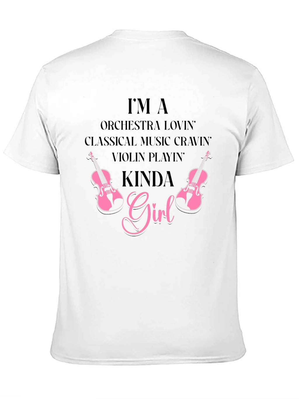 Orchestra Music Violin Girl Black Tee