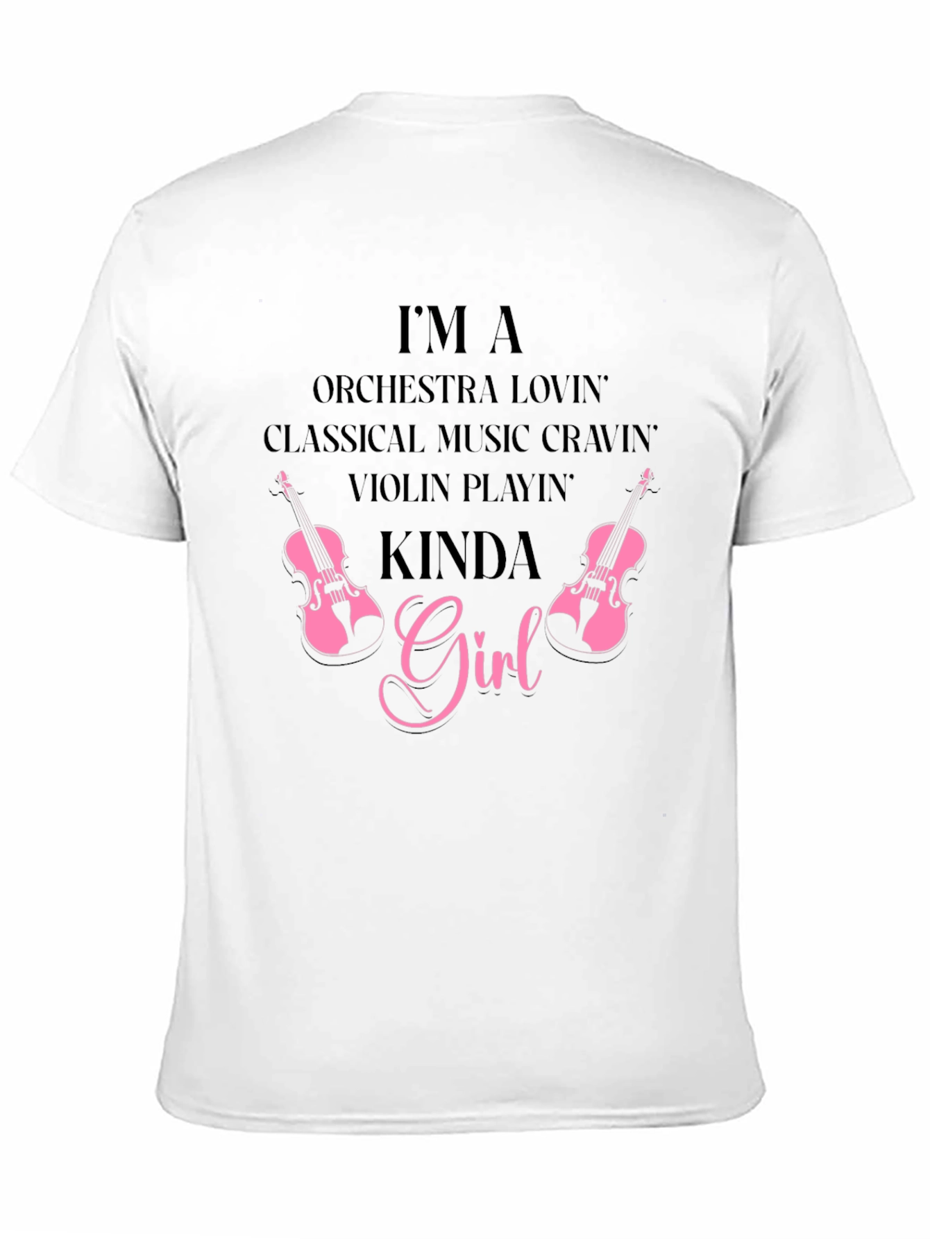 Orchestra Music Violin Girl Black Tee